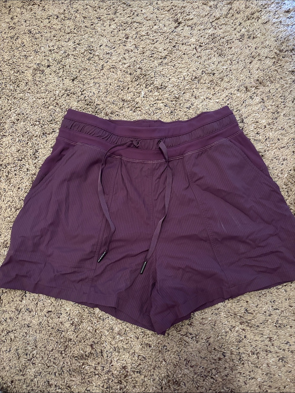 Lululemon Athletica Women's Drawstring Athletic Shorts in Deep Plum